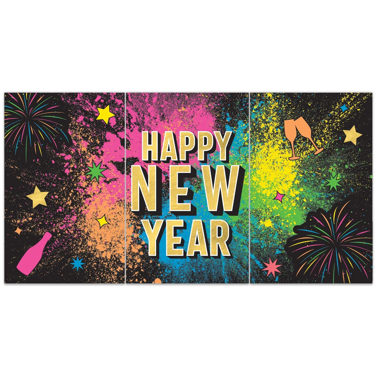 Amscan HOLIDAY: NEW YEAR&#39;S Countdown Glow 2024 Horizontal Banner