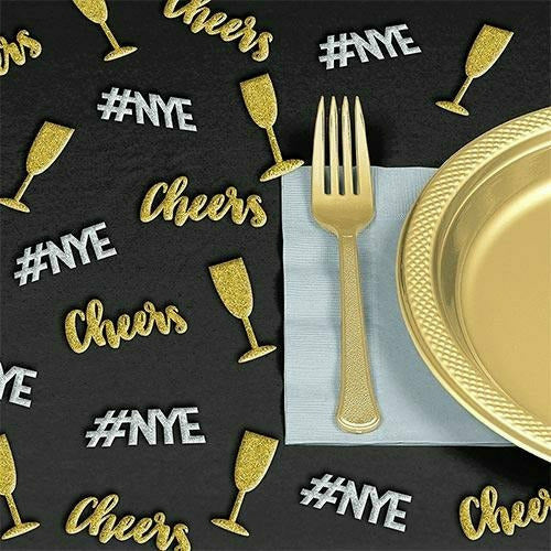 Amscan HOLIDAY: NEW YEAR'S Glitter Gold & Silver New Year's Eve Table Scatter 24ct