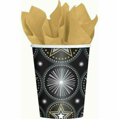 Amscan HOLIDAY: NEW YEAR&#39;S GLITTER STARZ 9OZ CUPS