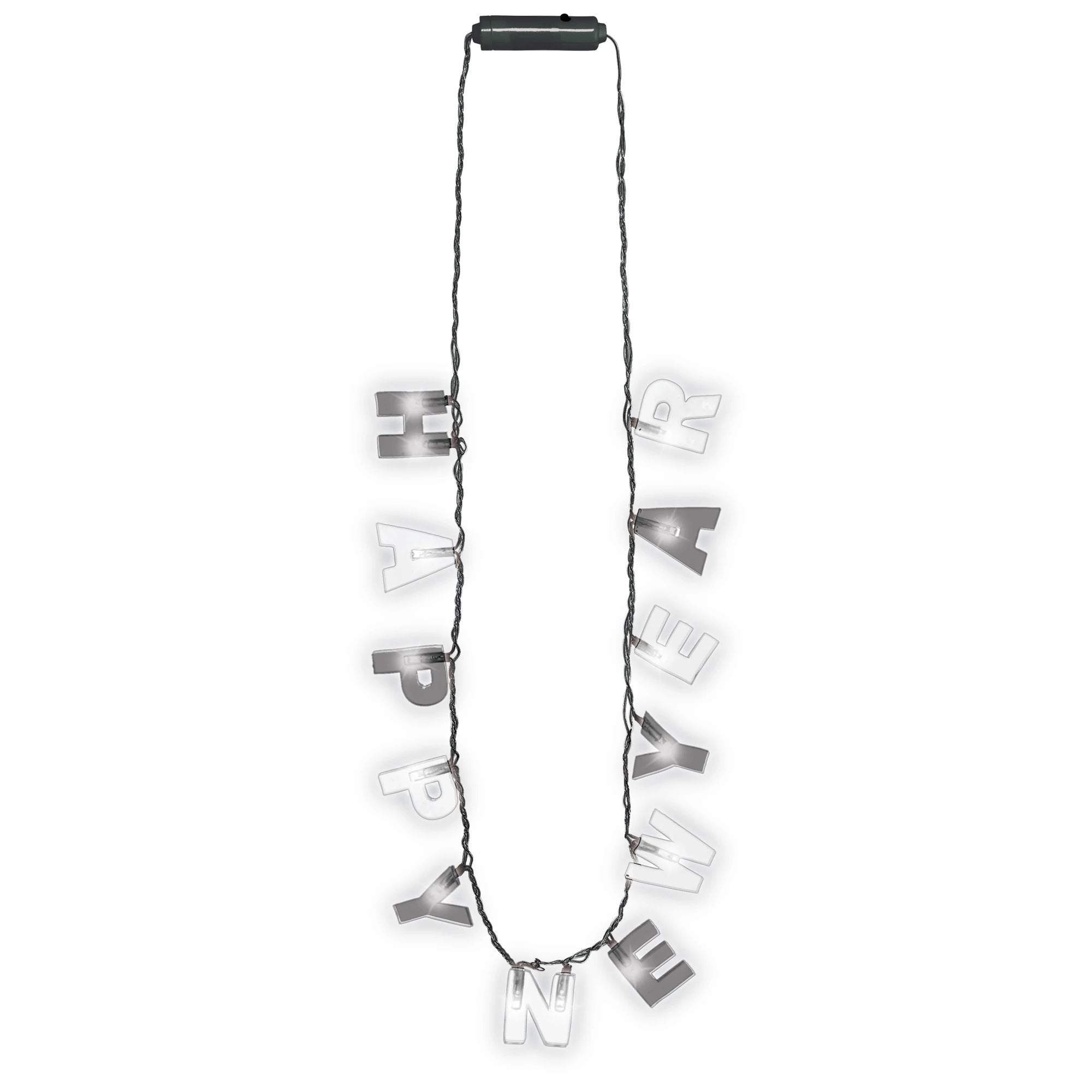 Amscan HOLIDAY: NEW YEAR'S Happy New Year Light Up Necklace - Black, Silver, Gold