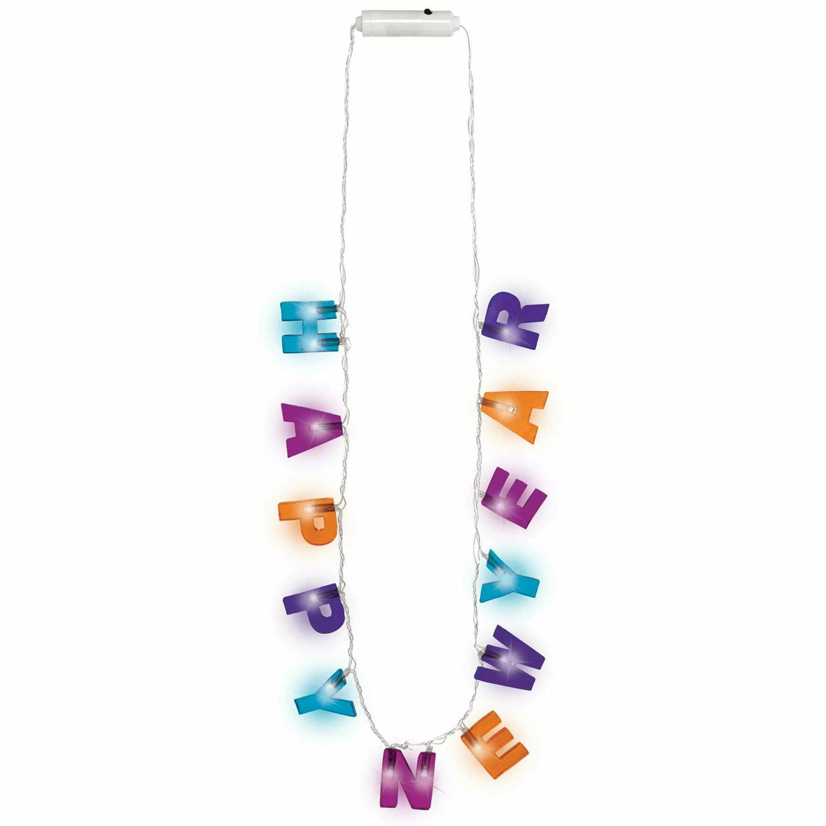 Amscan HOLIDAY: NEW YEAR&#39;S Happy New Year Light Up Necklace - Colorful