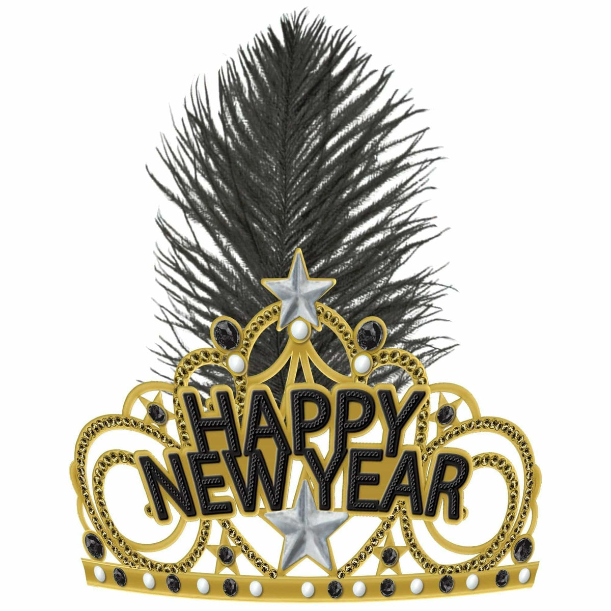 Amscan HOLIDAY: NEW YEAR&#39;S Happy New Year Tiara Black, Silver, Gold