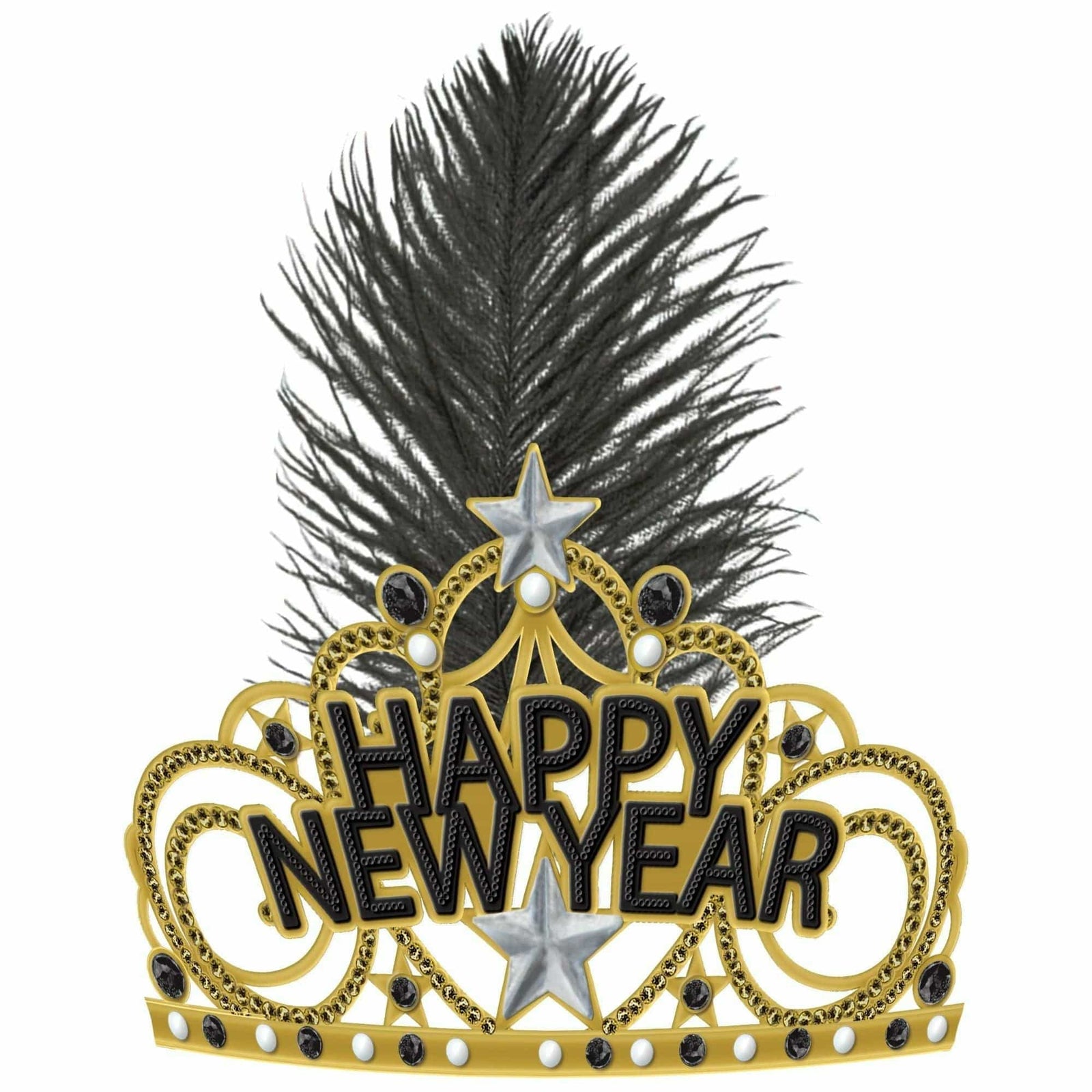 Amscan HOLIDAY: NEW YEAR'S Happy New Year Tiara Black, Silver, Gold