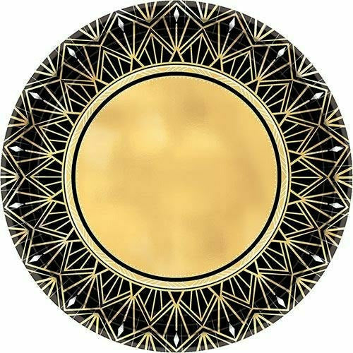 Amscan HOLIDAY: NEW YEAR'S Metallic Hollywood Dinner Plates 8ct