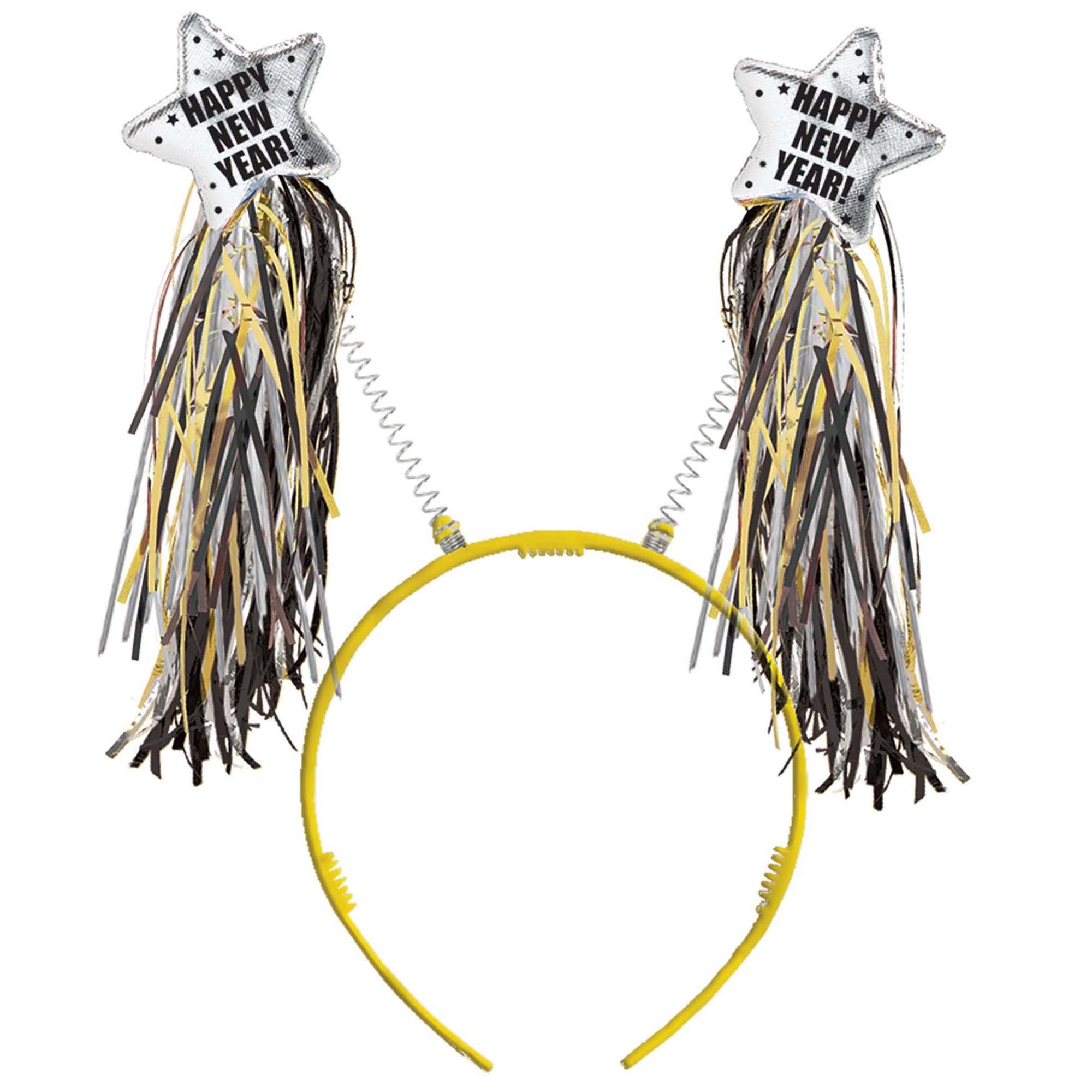 Amscan HOLIDAY: NEW YEAR'S New Year Tinsel Headbopper - Black, Silver, Gold