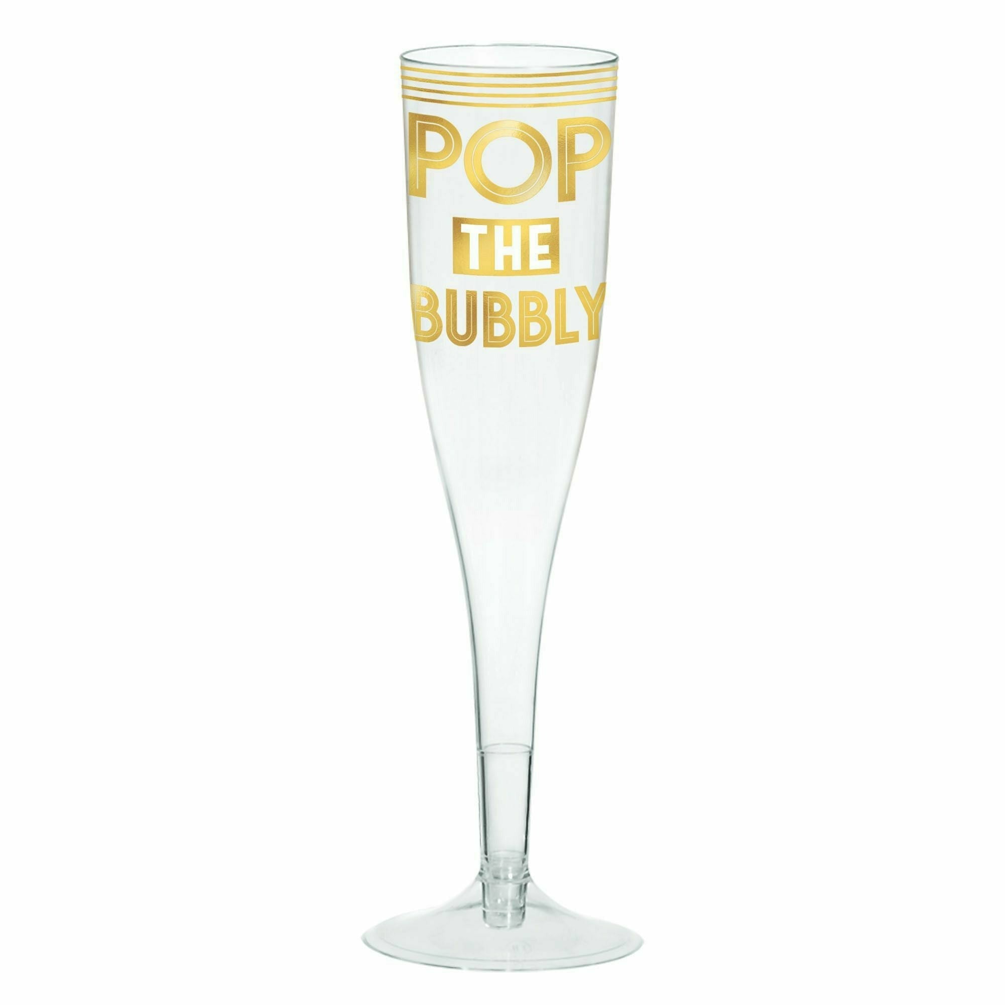 Amscan HOLIDAY: NEW YEAR'S Pop The Bubbly Champagne Glasses, Hot-Stamped, Multi-Pack