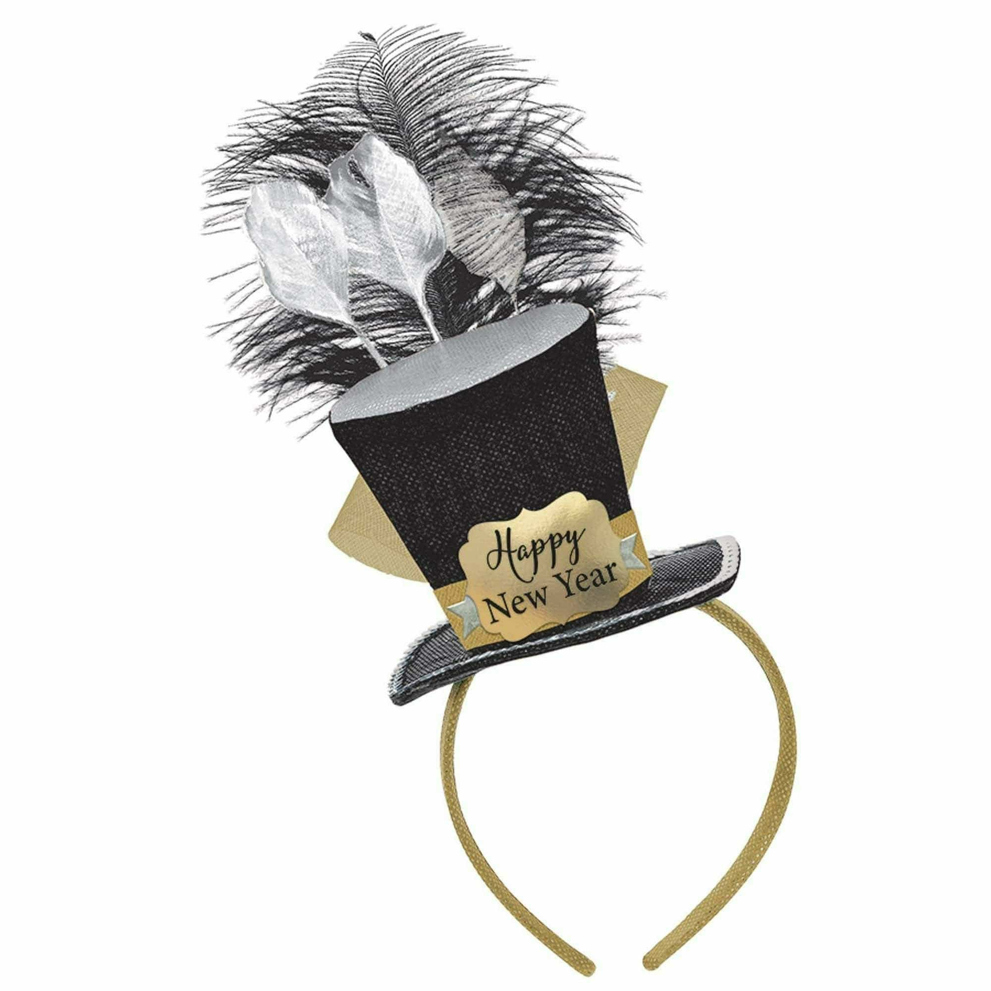 Amscan HOLIDAY: NEW YEAR'S Top Hat Fascinator - Black, Silver, Gold
