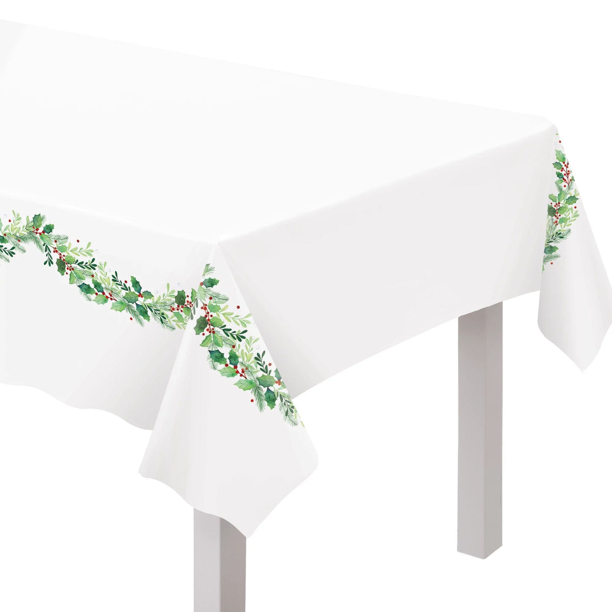 Amscan HOLIDAY: NEW YEAR&#39;S Traditional Holly Plastic Table Cover