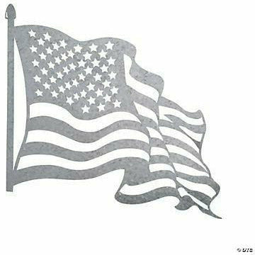 Amscan HOLIDAY: PATRIOTIC Galvanized Metal American Flag Sign