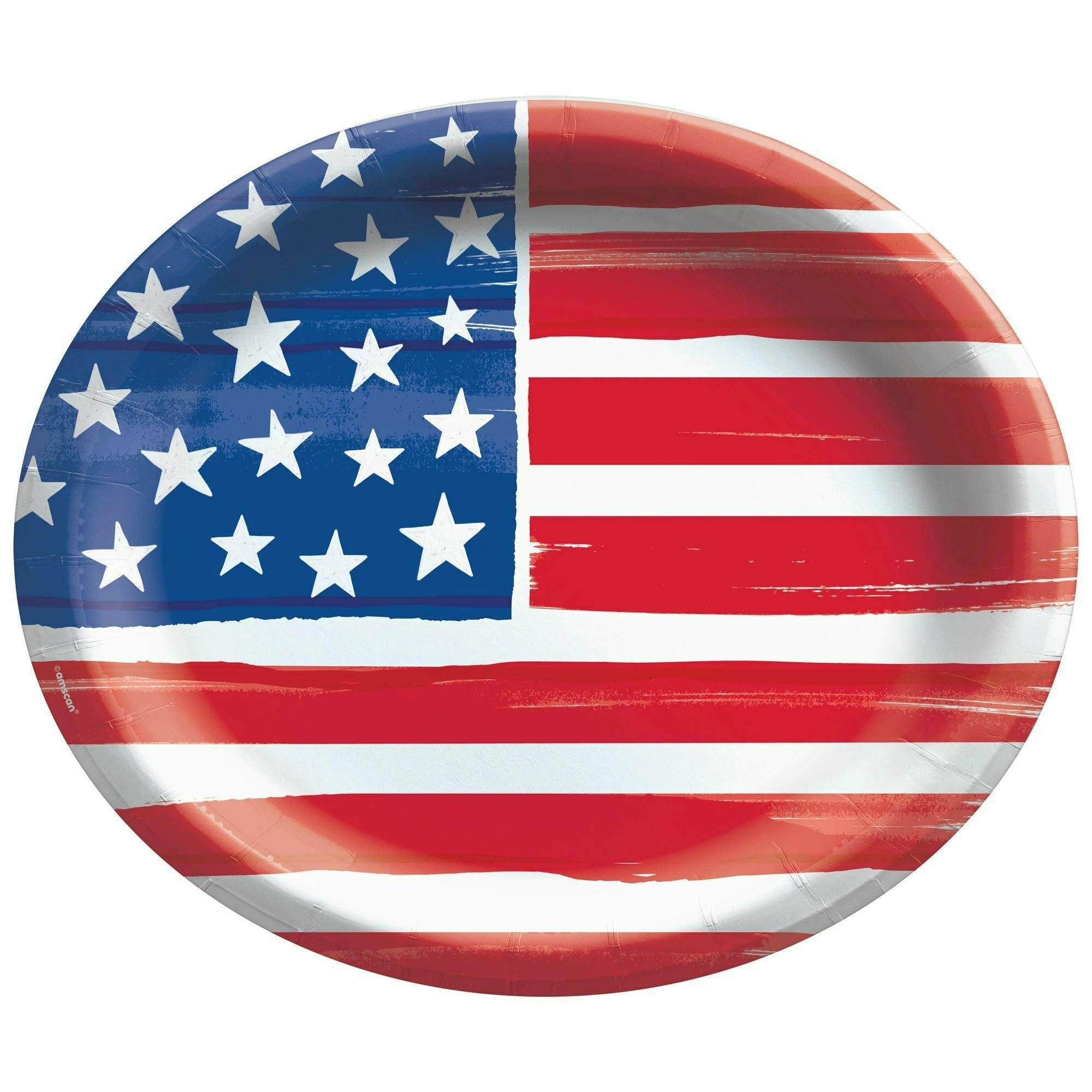Amscan HOLIDAY: PATRIOTIC Painted Patriotic Oval Plates, 12"