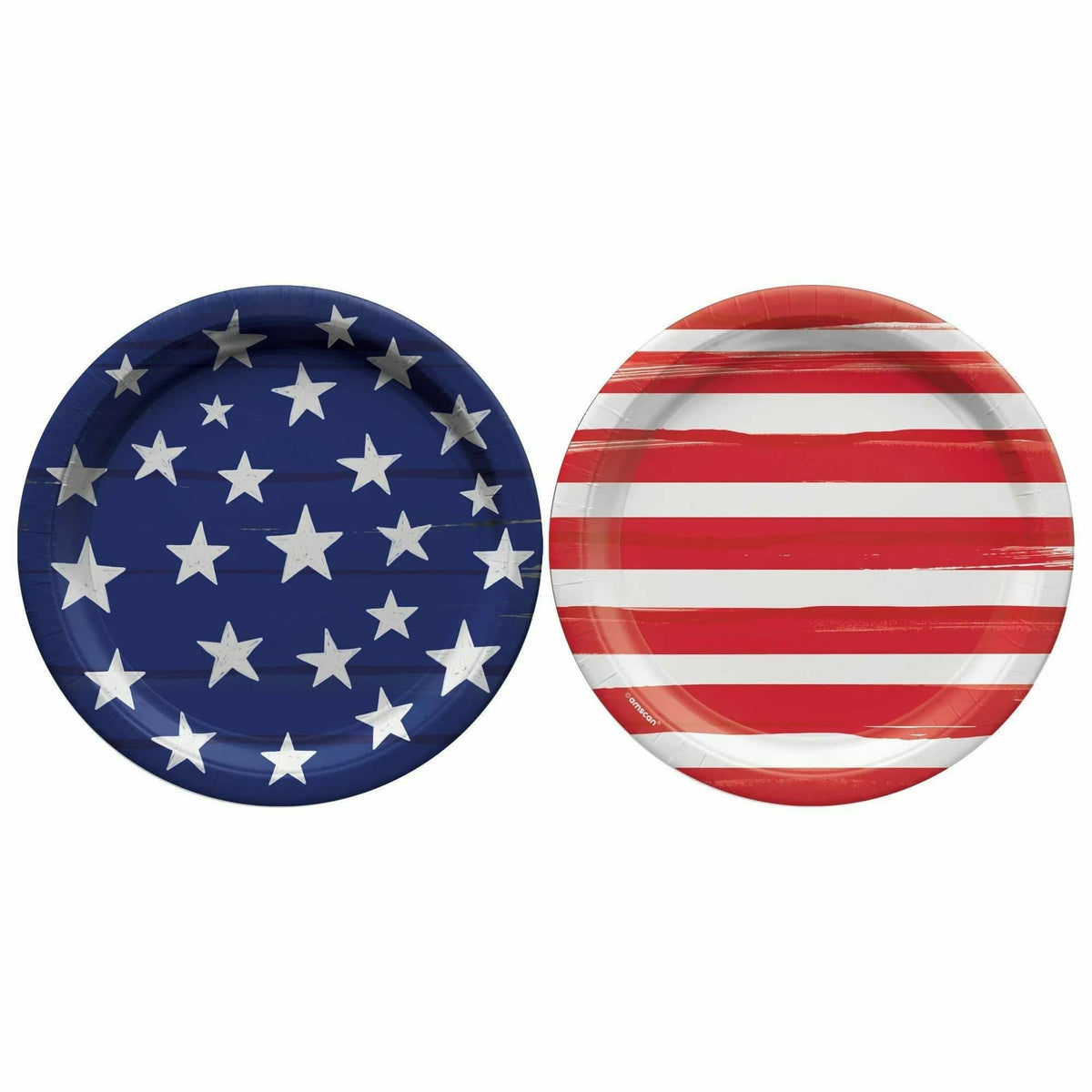 Amscan HOLIDAY: PATRIOTIC Painted Patriotic Round Plates, 6 3/4&quot;