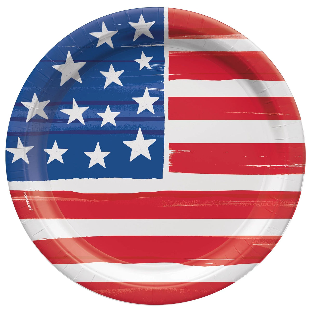 Amscan HOLIDAY: PATRIOTIC Painted Patriotic Round Plates, 8 1/2&quot;