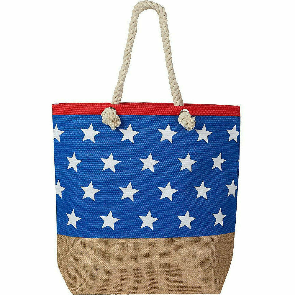 Amscan HOLIDAY: PATRIOTIC Patriotic American Flag Burlap Tote Bag
