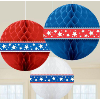 Amscan HOLIDAY: PATRIOTIC Patriotic Honeycomb Balls