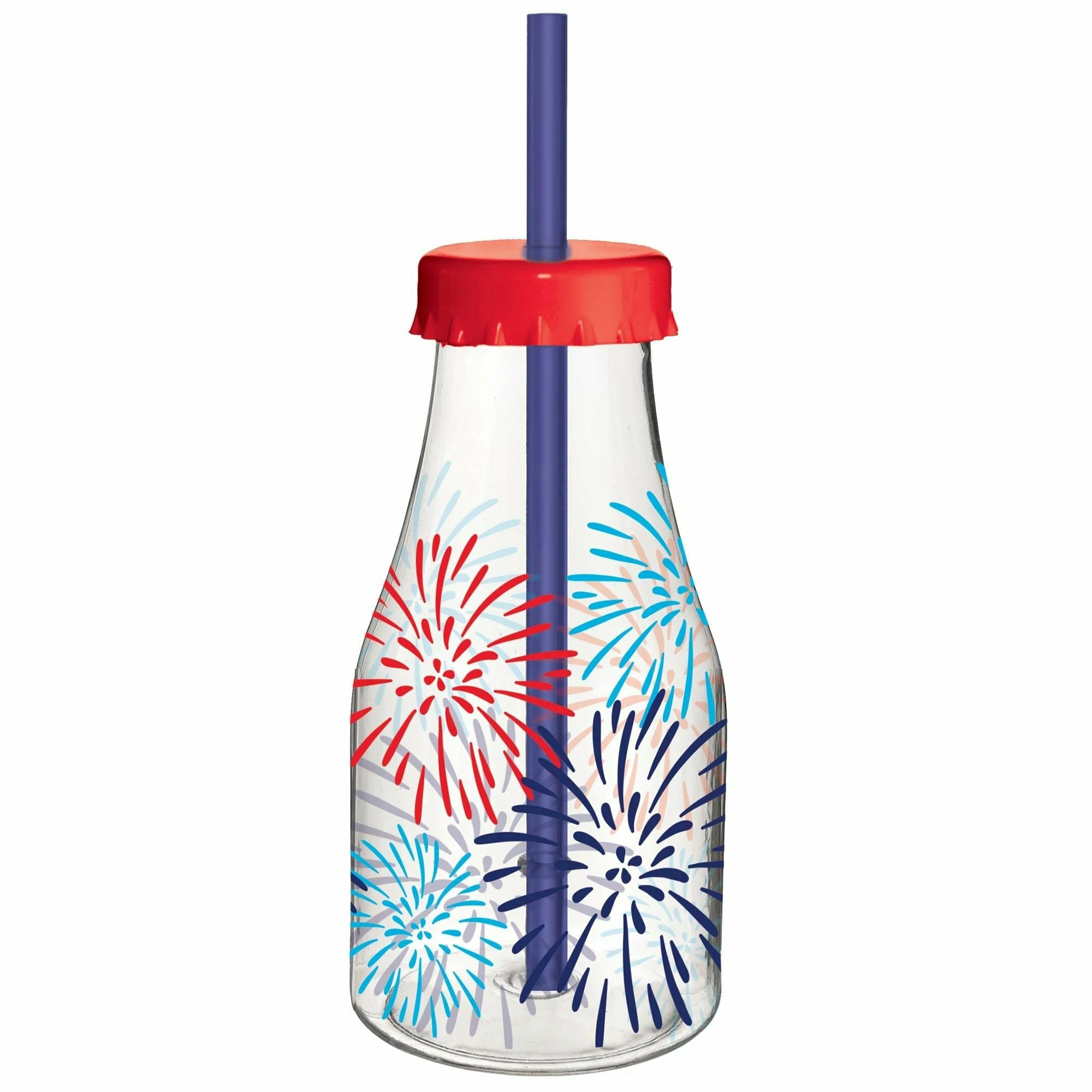 Amscan HOLIDAY: PATRIOTIC Patriotic Plastic Bottle w/ Straw