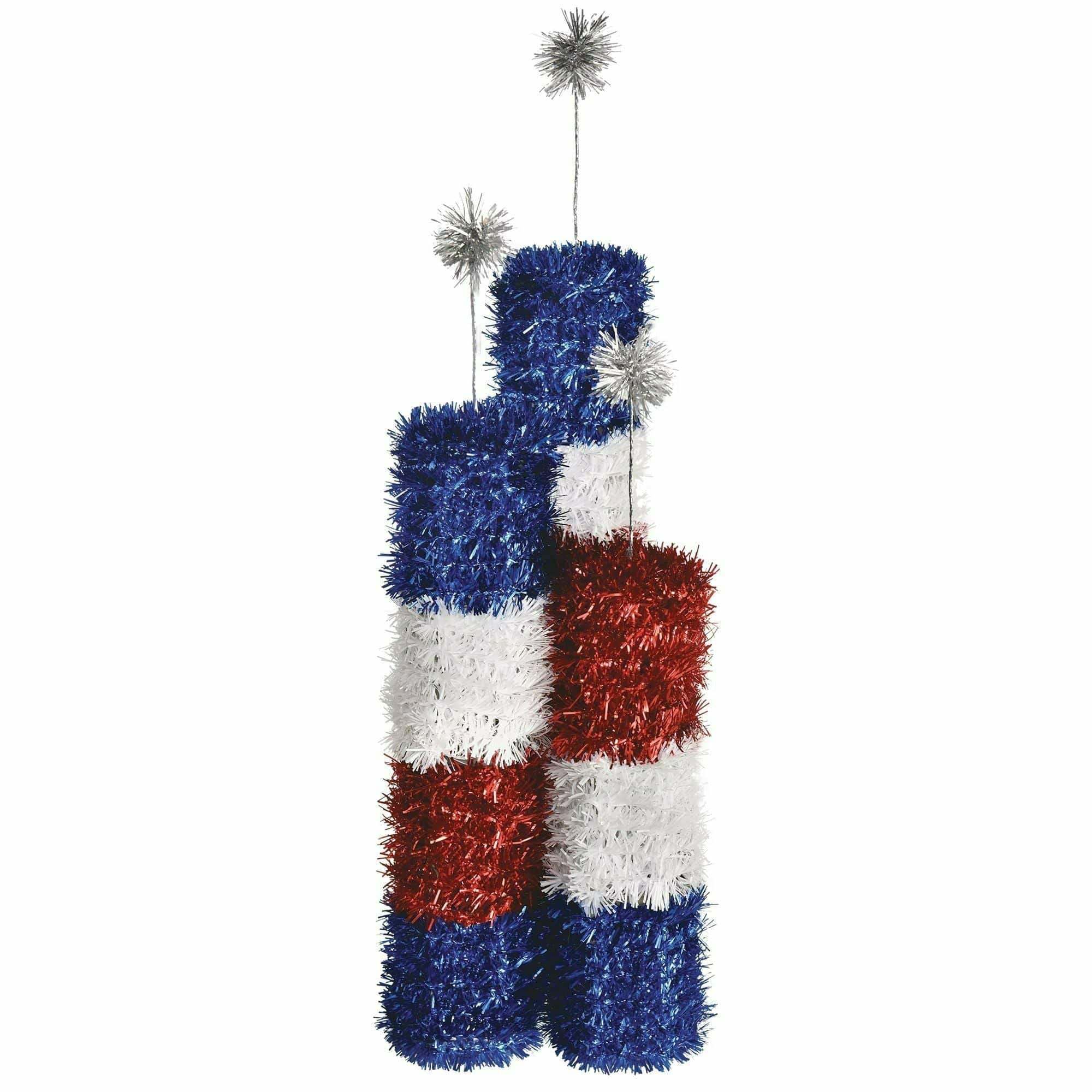 Amscan HOLIDAY: PATRIOTIC Patriotic Small 3D Deluxe Tinsel Firework Decoration