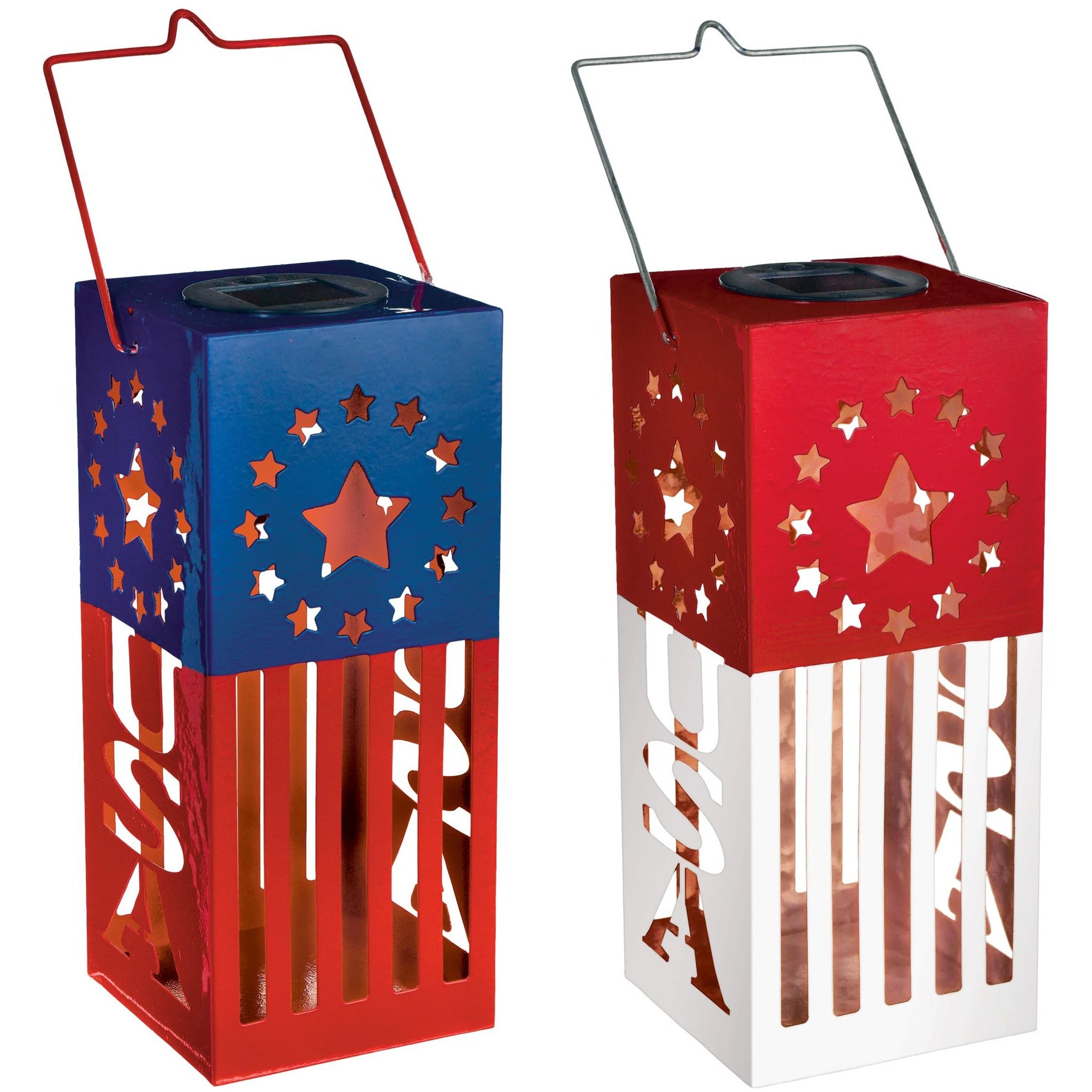 Amscan HOLIDAY: PATRIOTIC Patriotic USA Solar Metal Lantern Assortment