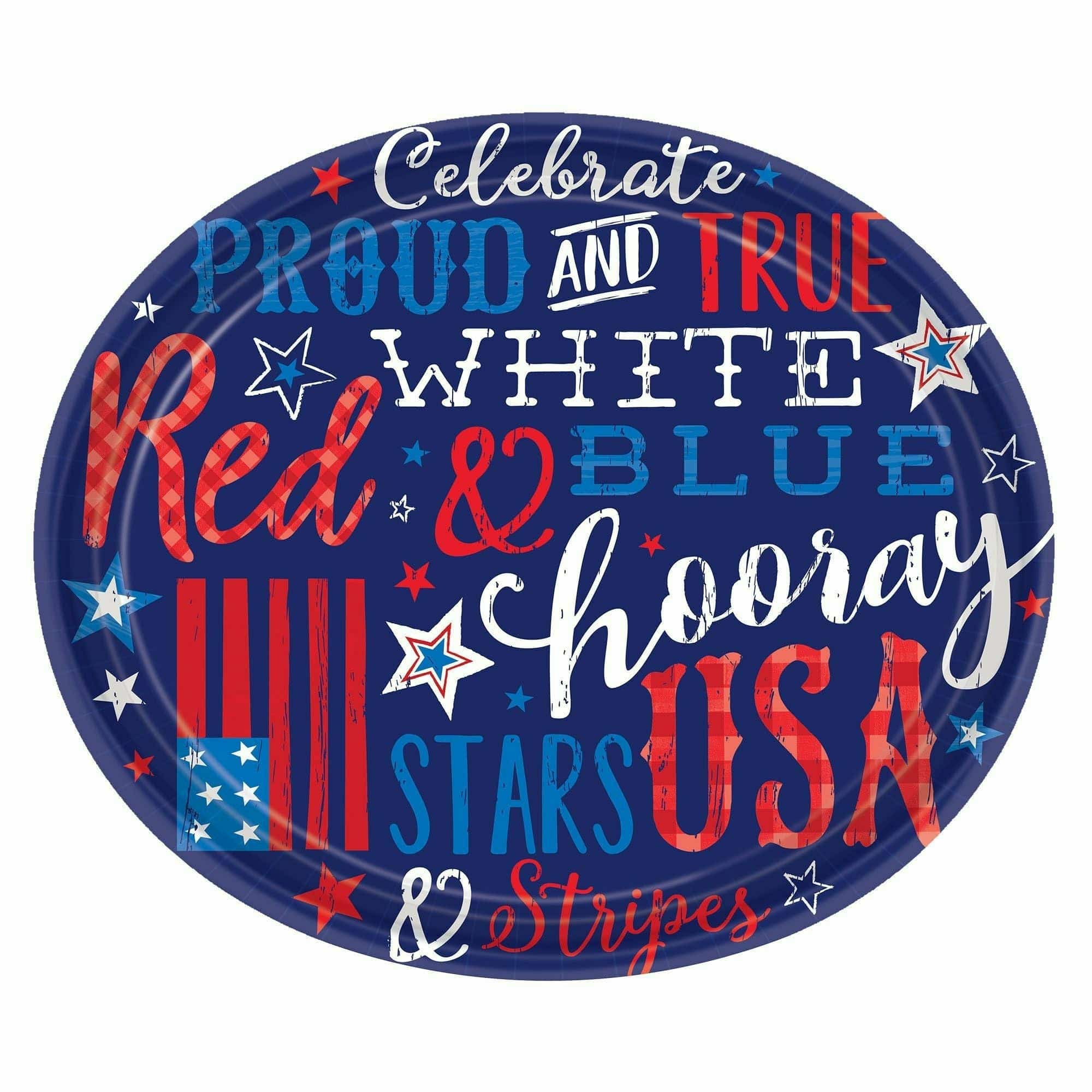 Amscan HOLIDAY: PATRIOTIC Proud & True Oval Plates