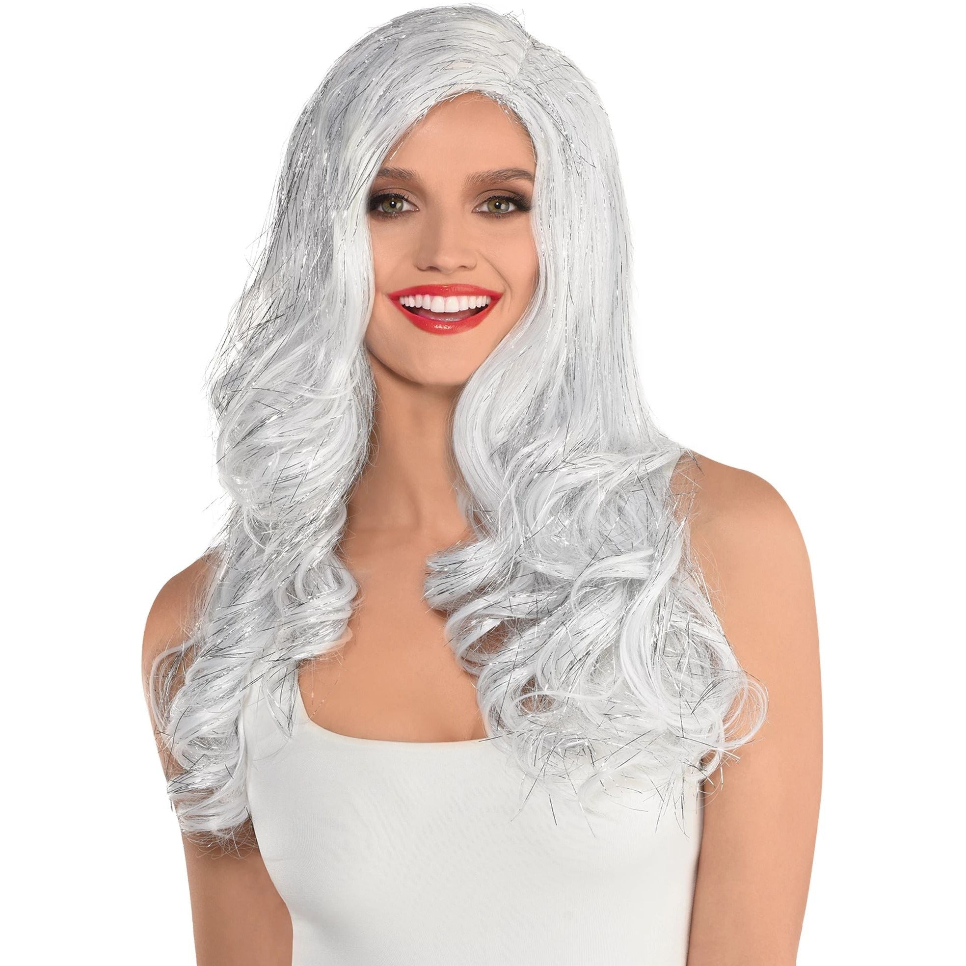 Amscan HOLIDAY: SPIRIT Glamorous Long Silver Wig