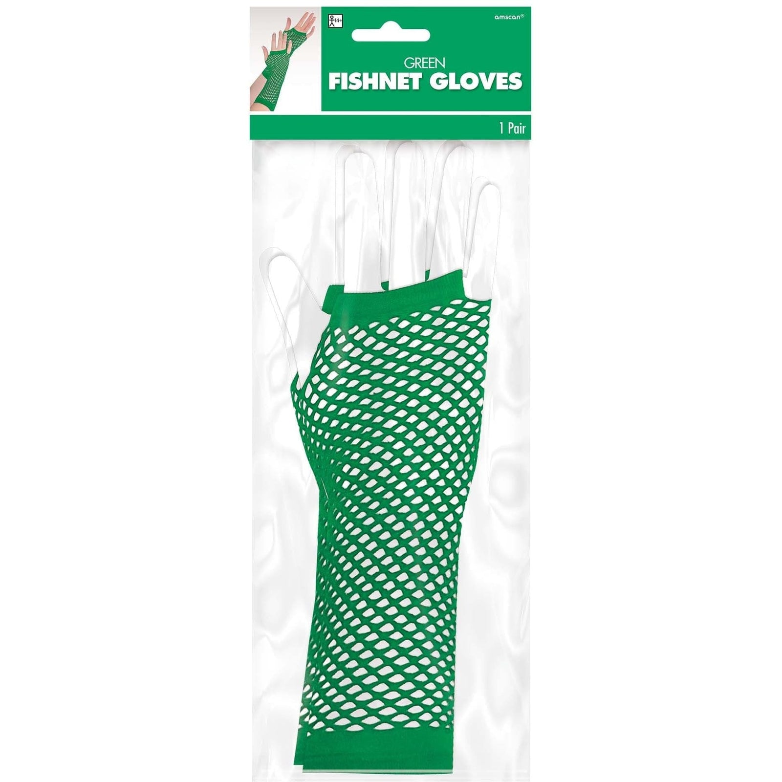 Amscan HOLIDAY: SPIRIT GREEN LONG FISHNET GLOVES