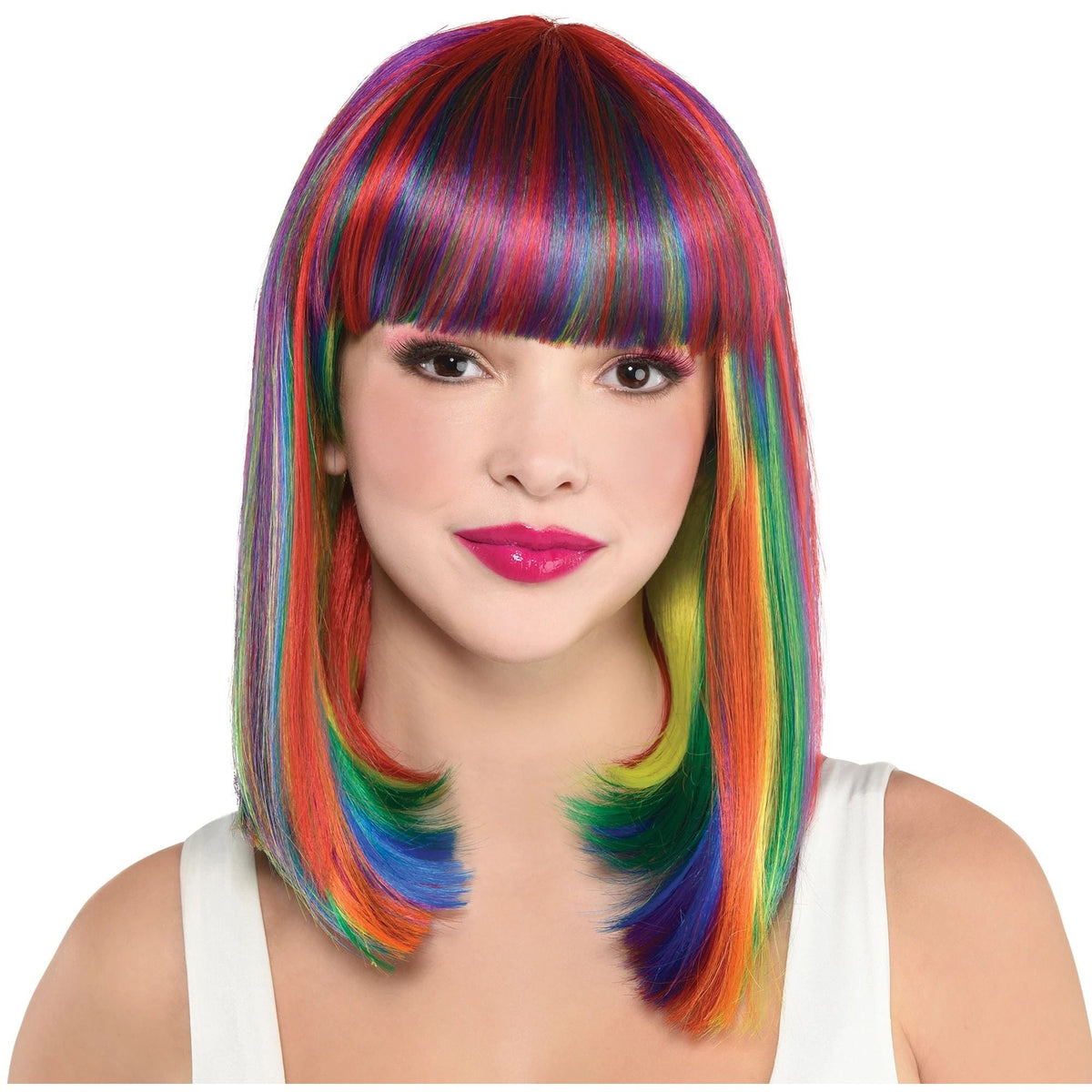 Amscan HOLIDAY: SPIRIT Rainbow Long Bob Wig