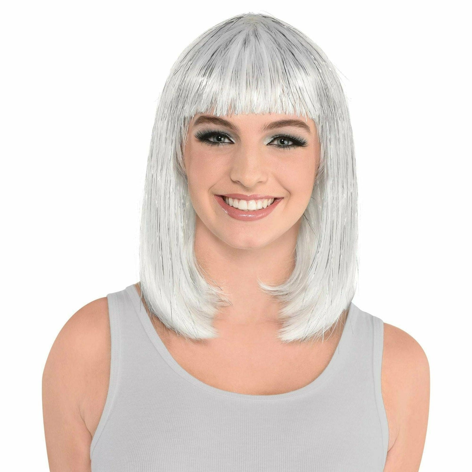 Amscan HOLIDAY: SPIRIT Silver Long Bob Wig