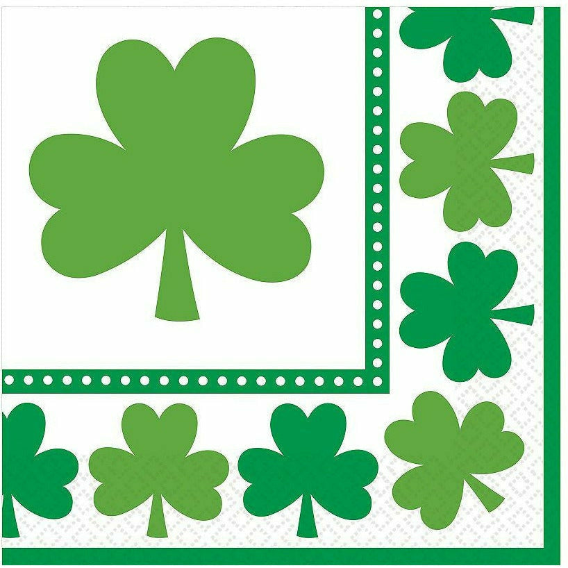 Amscan HOLIDAY: ST. PAT&#39;S Lucky Shamrock Lunch Napkins 16ct