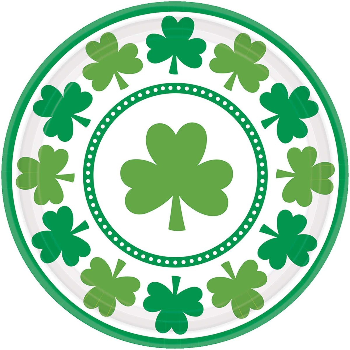 Amscan HOLIDAY: ST. PAT&#39;S Lucky Shamrocks Round Dessert Plates