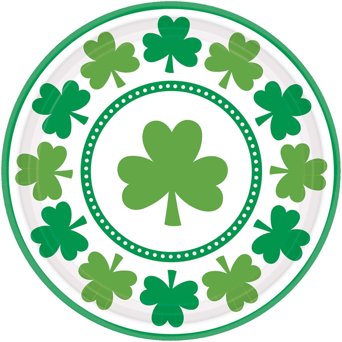 Amscan HOLIDAY: ST. PAT&#39;S Lucky Shamrocks Round Plates