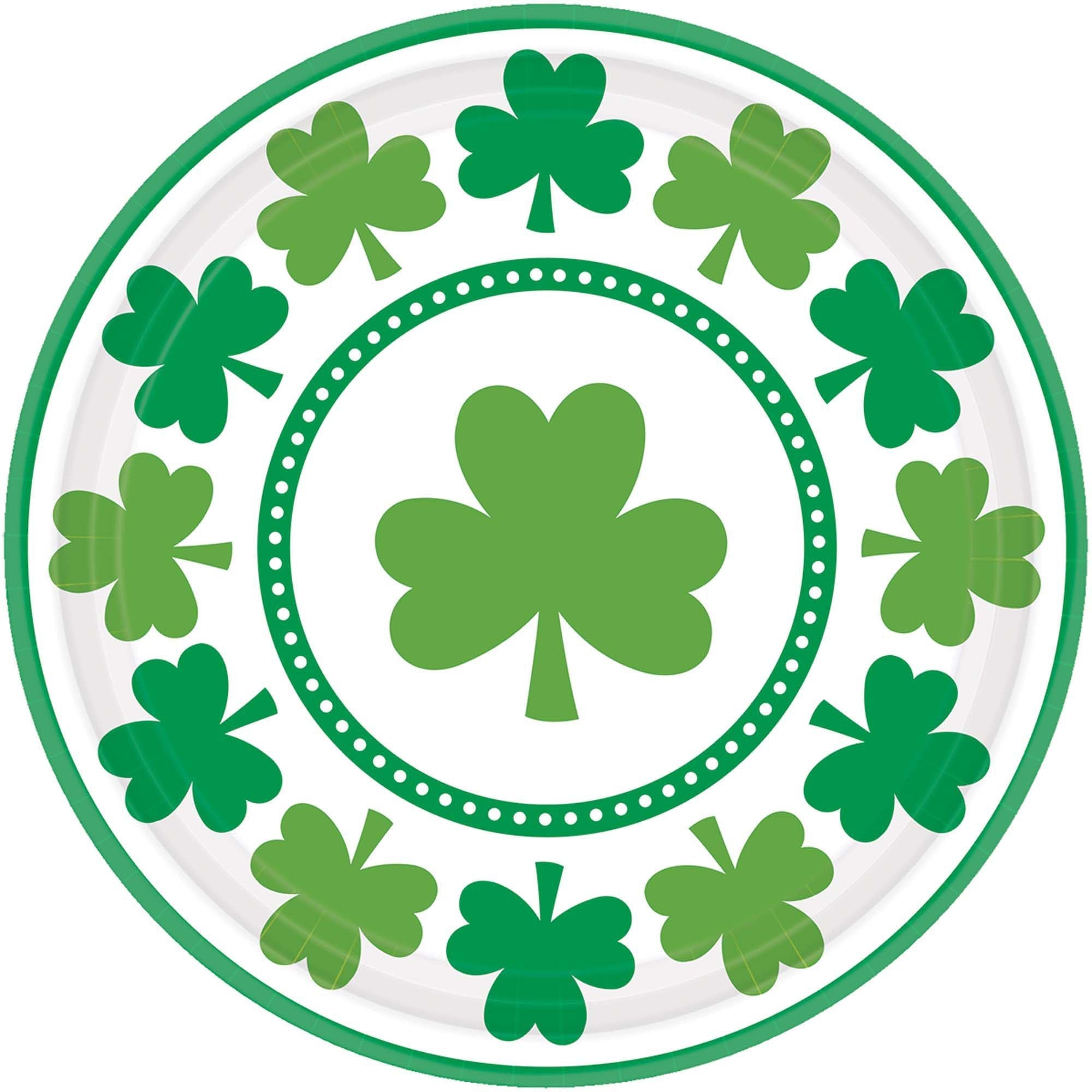 Amscan HOLIDAY: ST. PAT'S Lucky Shamrocks Round Plates