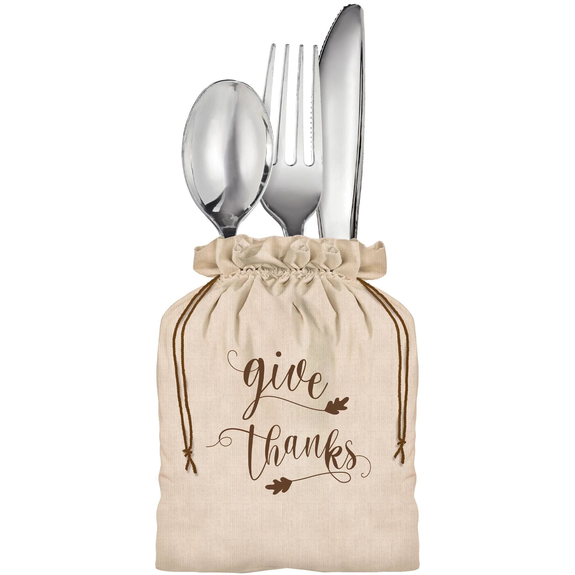 Amscan HOLIDAY: THANKSGIVING Give Thanks Canvas Cutlery Holder