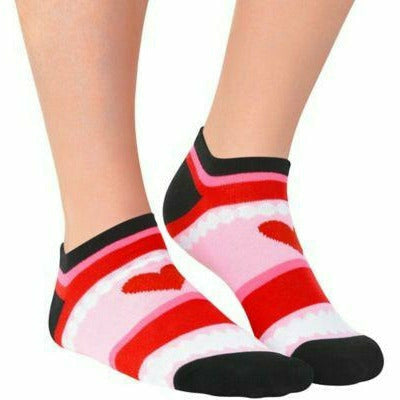 Amscan HOLIDAY: VALENTINES Adult Hearts &amp; Stripes Ankle Socks Valentine&#39;s Day