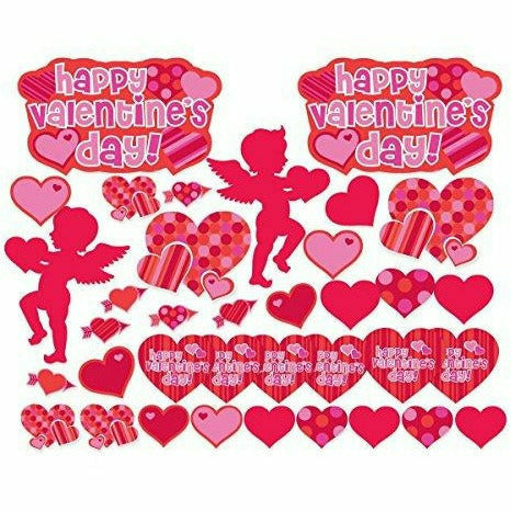 Amscan HOLIDAY: VALENTINES Blushing Valentine's Day Printed Paper Cutouts Party Decoration Mega Value Kit, Paper, Pack of 36