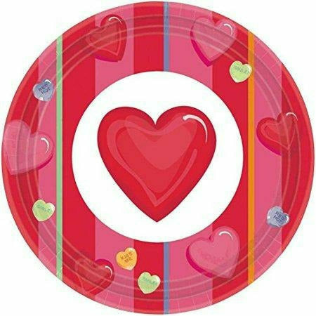 Amscan HOLIDAY: VALENTINES Candy Hearts 9" Plate 10ct