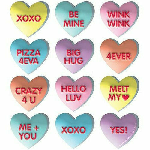 Conversation Heart Stickers 1 Sheet - Ultimate Party Super Stores