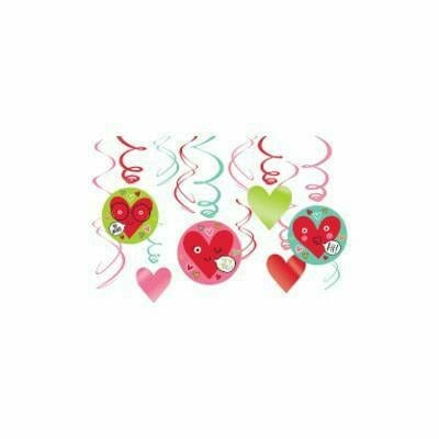 Amscan HOLIDAY: VALENTINES Heart Face Foil Swirl Decorations
