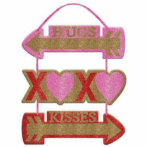 Amscan HOLIDAY: VALENTINES Hugs & Kisses Stacked Sign