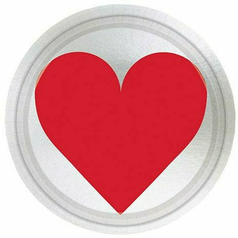 Amscan HOLIDAY: VALENTINES Metallic Key to Your Heart Valentine&#39;s Day Dessert Plates 8ct