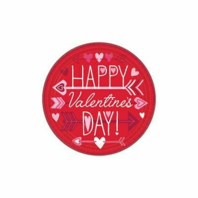 Amscan HOLIDAY: VALENTINES RND 9&quot; PLT VAL WISHES