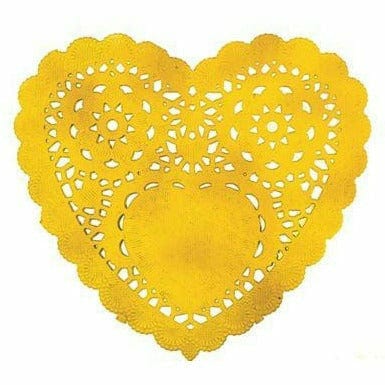 Amscan HOLIDAY: VALENTINES Valentine's Heart Gold Doilies