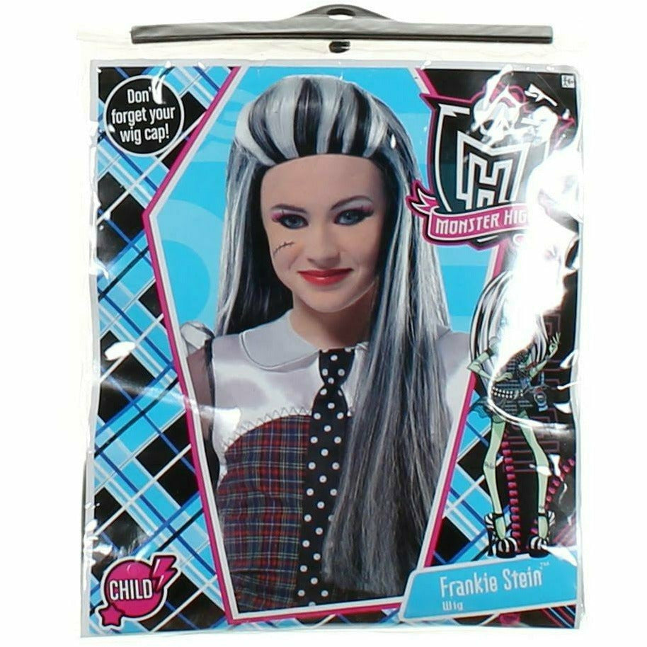 Amscan Kids Girls Monster High Frankie Stein Wig Black/white