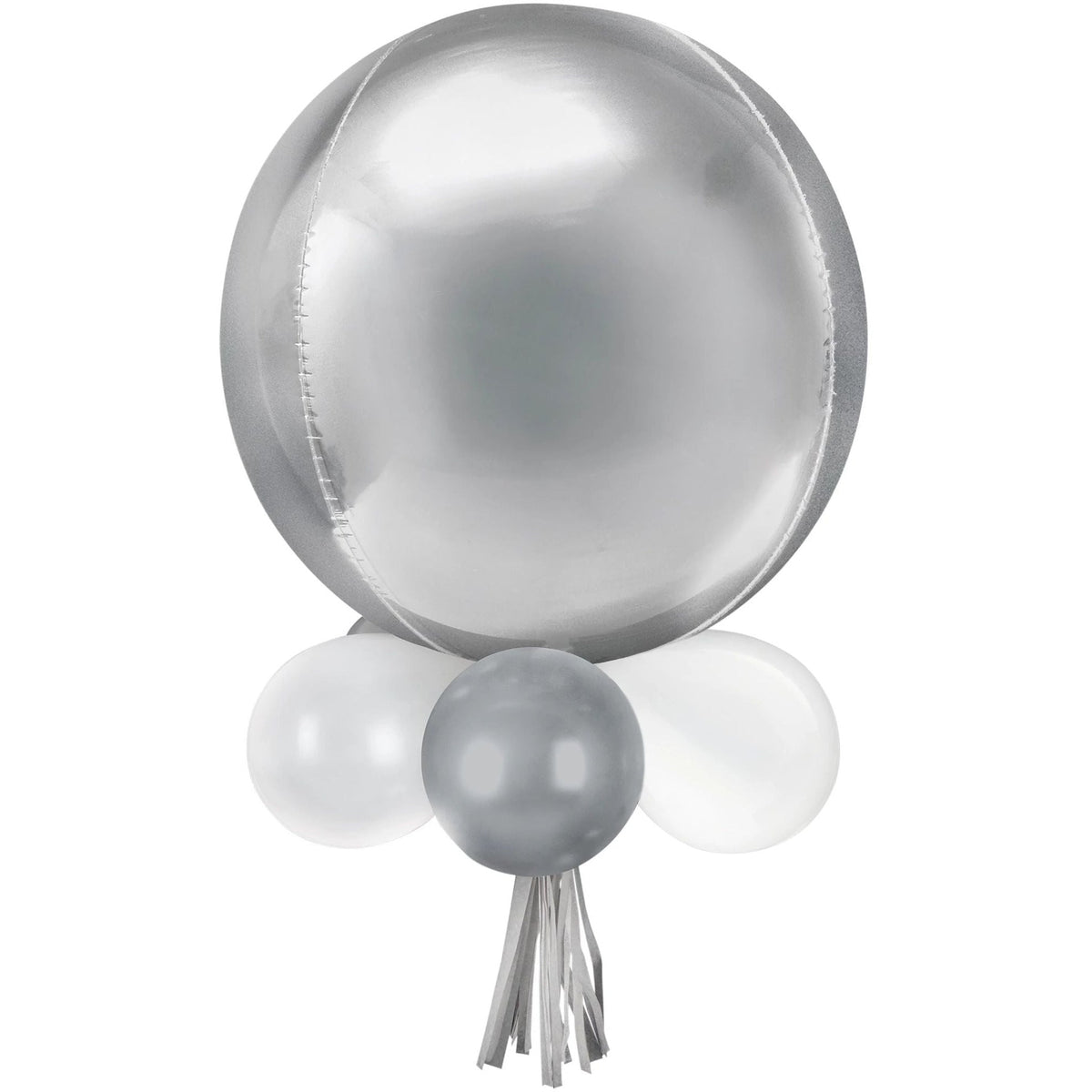 Amscan Latex &amp; Foil Orb Balloon Chandelier - Platinum