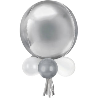 Latex & Foil Orb Balloon Chandelier - Platinum
