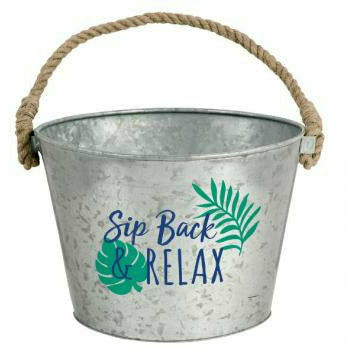 Amscan LUAU BUCKET GALVANIZED TRPCL JUNGLE