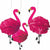 Amscan LUAU Flamingo Tissue Pom Poms 3ct