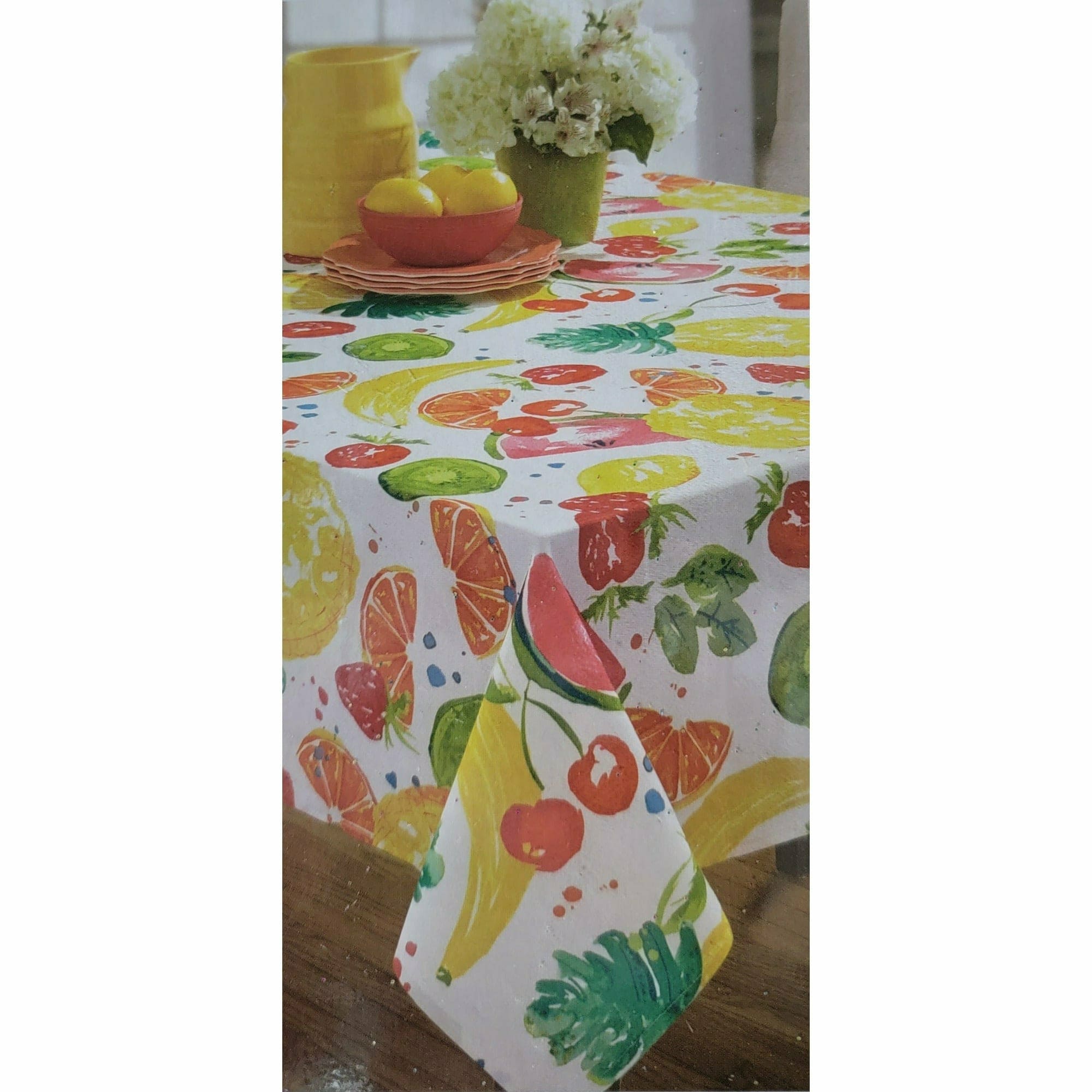Amscan LUAU Fruit Assortment Fabric Tablecloth