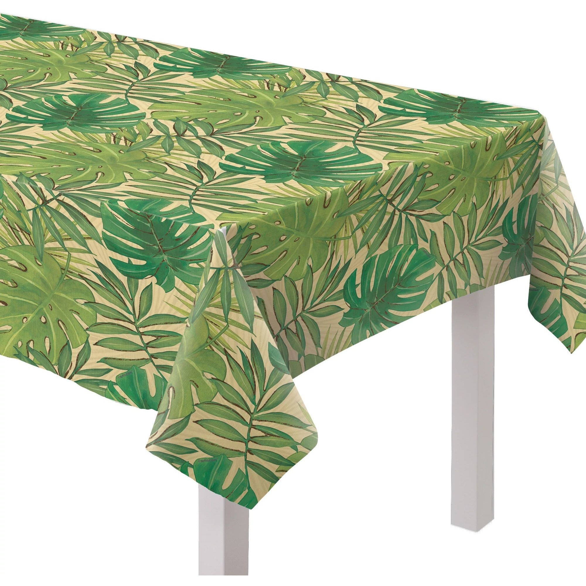 Amscan LUAU Island Palms Oblong Flannel-Backed Vinyl Table Cover