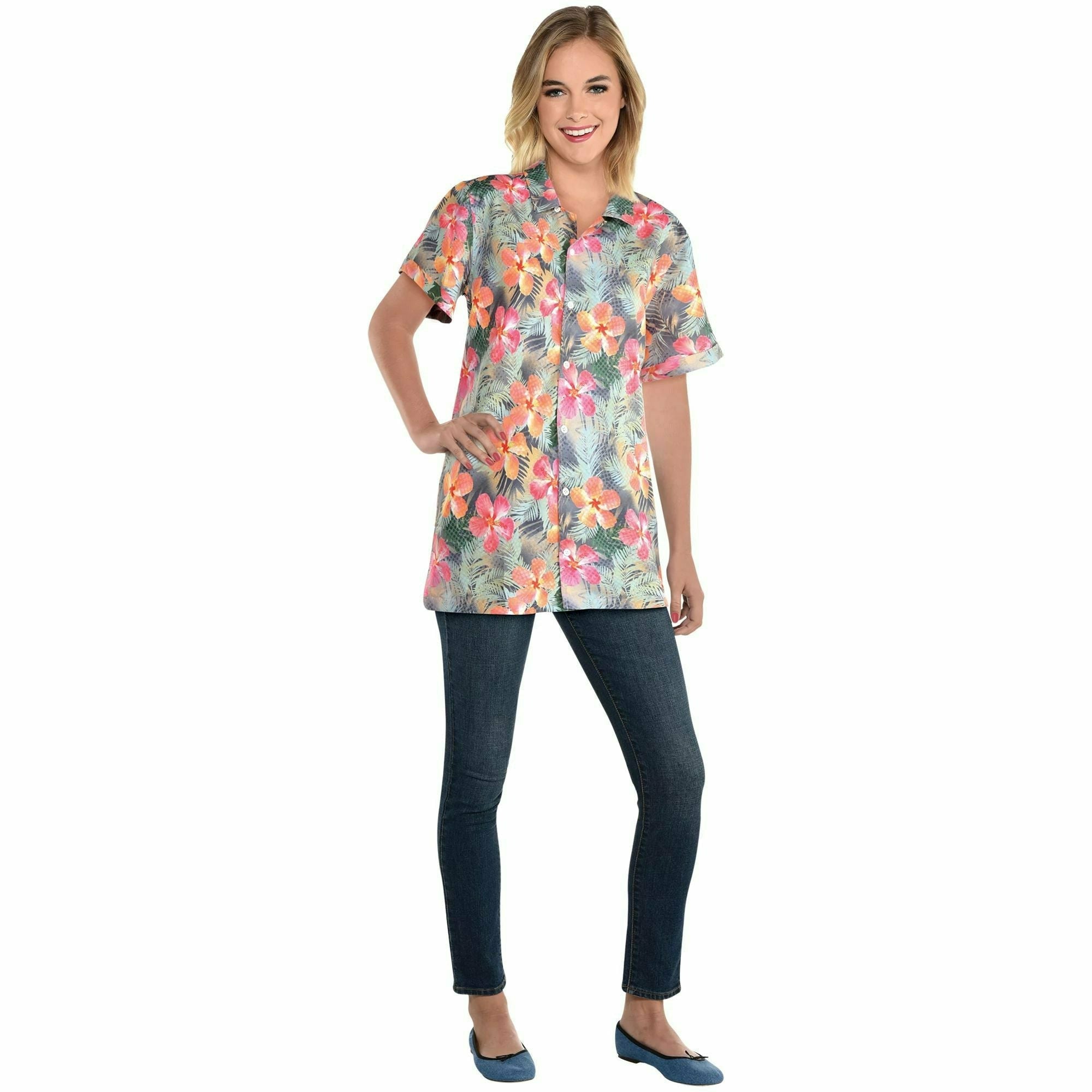 Amscan LUAU Large/X-Large Floral Hawaiian Shirt - Adults