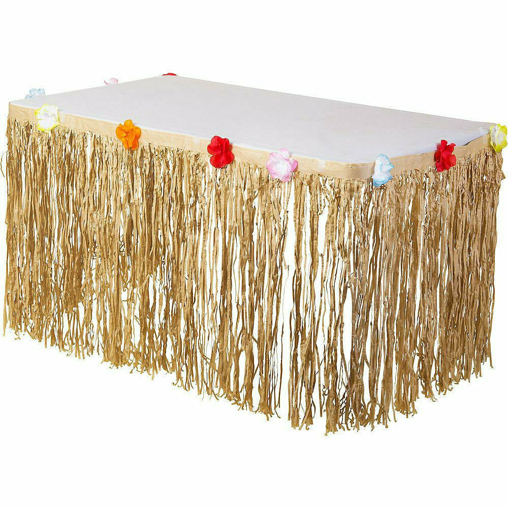 Amscan LUAU Natural Tissue Table Skirt