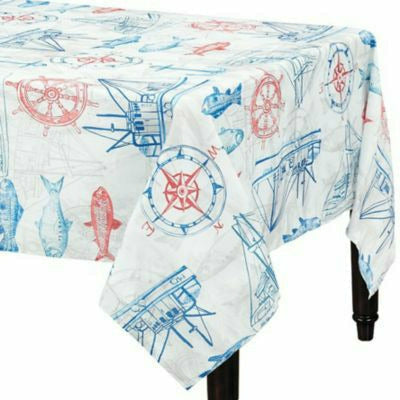 Amscan LUAU Nautical Fabric Tablecloth